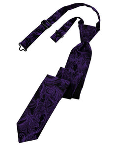 Cardi Pre-Tied Purple Tapestry Skinny Necktie