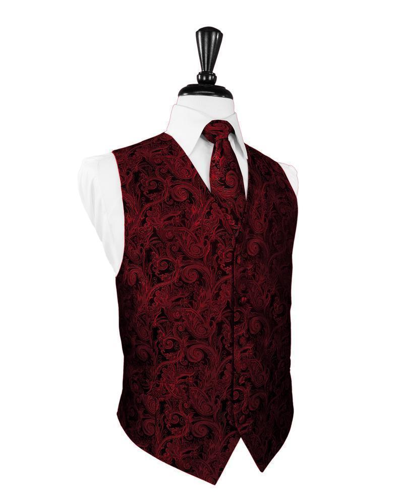 Cardi Scarlet Tapestry Tuxedo Vest