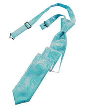 Cardi Pre-Tied Turquoise Tapestry Skinny Necktie