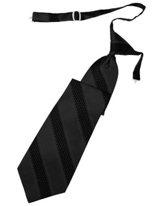 Cardi Pre-Tied Black Venetian Stripe Necktie