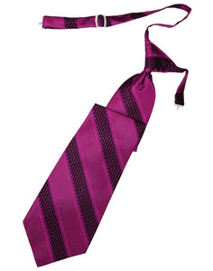 Cardi Pre-Tied Fuchsia Venetian Stripe Necktie