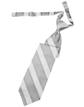 Cardi Pre-Tied Silver Venetian Stripe Necktie
