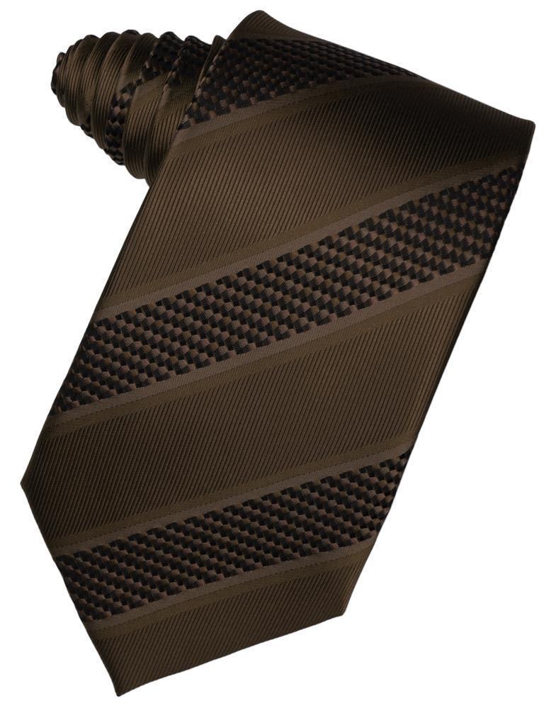 Cardi Self Tie Chocolate Venetian Stripe Necktie