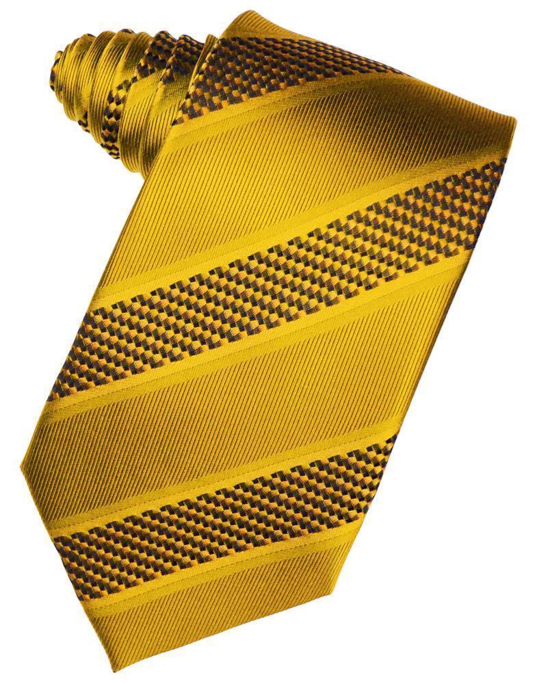 Cardi Self Tie Gold Venetian Stripe Necktie