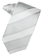 Cardi Self Tie Platinum Venetian Stripe Necktie