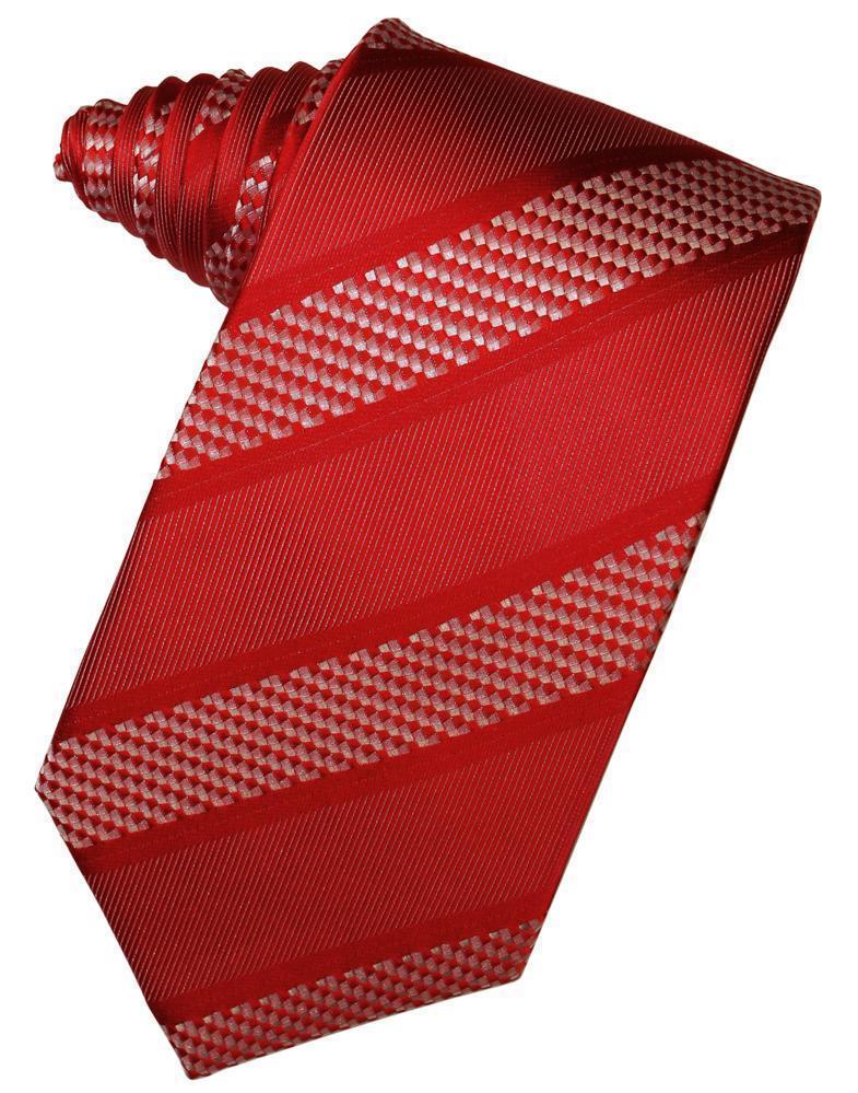 Cardi Self Tie Red Venetian Stripe Necktie