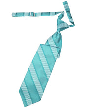 Cardi Pre-Tied Turquoise Venetian Stripe Necktie