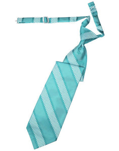 Cardi Pre-Tied Turquoise Venetian Stripe Necktie
