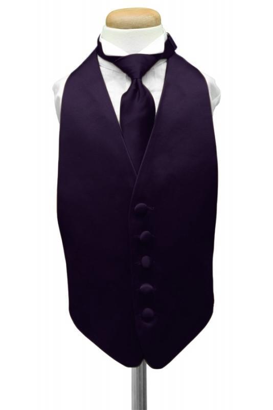 Cardi Amethyst Luxury Satin Kids Tuxedo Vest