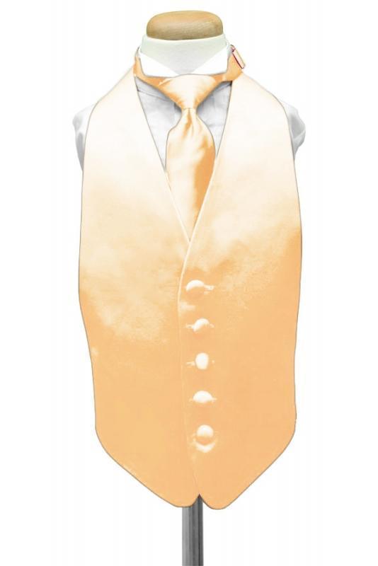 Cardi Apricot Luxury Satin Kids Tuxedo Vest