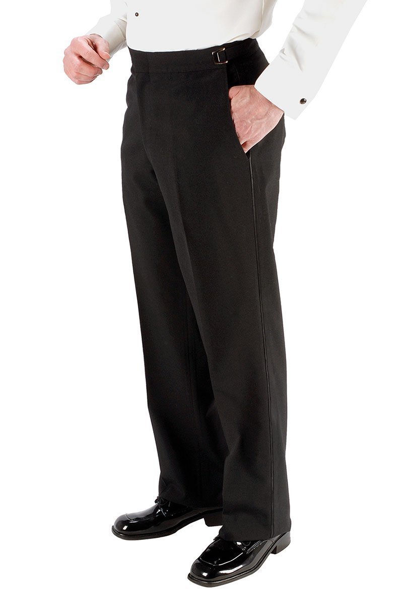 Christopher Kids Black Super 150's Luxury Viscose Blend Tuxedo Pants –
