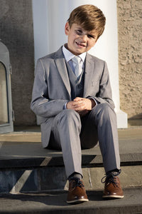 BLACKTIE "Leo" Kids Heather Grey 5-Piece Suit