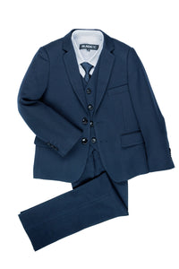 BLACKTIE "Liam" Kids Midnight Blue Suit (5-Piece Set)