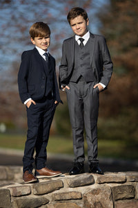 BLACKTIE "Leo" Kids Steel Grey 5-Piece Suit
