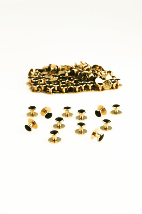 Cardi Black & Gold Studs (144 pieces)
