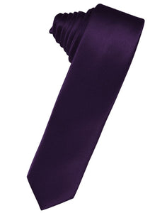 Cardi Amethyst Luxury Satin Skinny Necktie