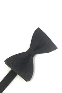 Cardi Brown Textured Leather Bow Tie