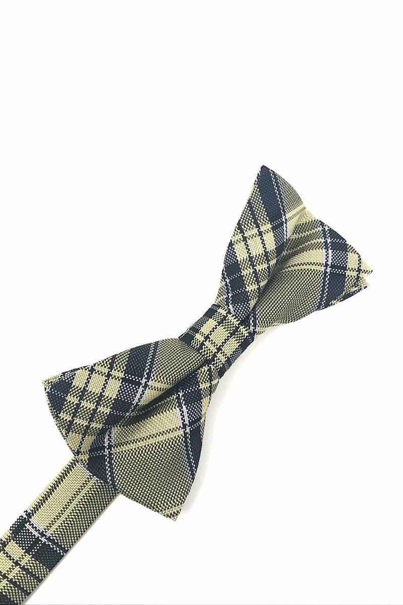 Cardi Yellow Madison Plaid Kids Bow Tie