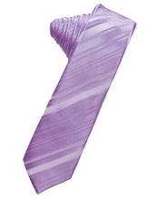 Cardi Self Tie Wisteria Striped Satin Skinny Necktie