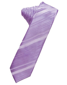Cardi Self Tie Wisteria Striped Satin Skinny Necktie