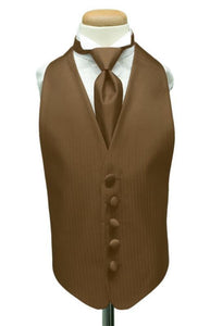 Cardi Espresso Herringbone Kids Tuxedo Vest