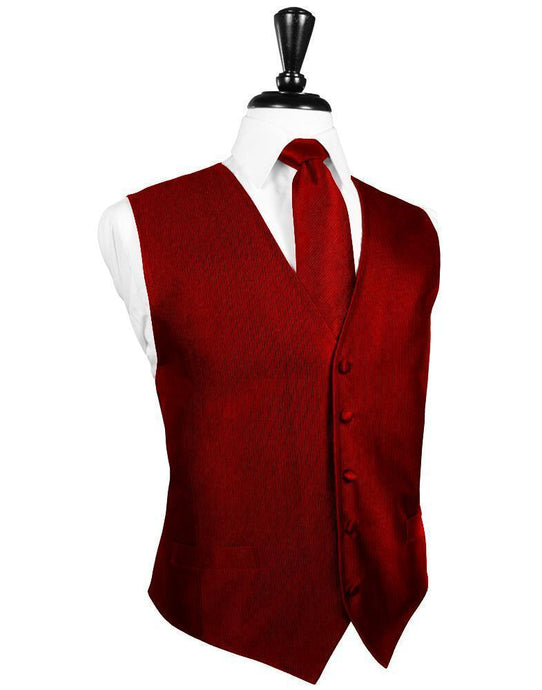 Cristoforo Cardi Red Faille Silk Tuxedo Vest