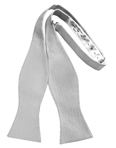 Cristoforo Cardi Self Tie Silver Faille Silk Bow Tie