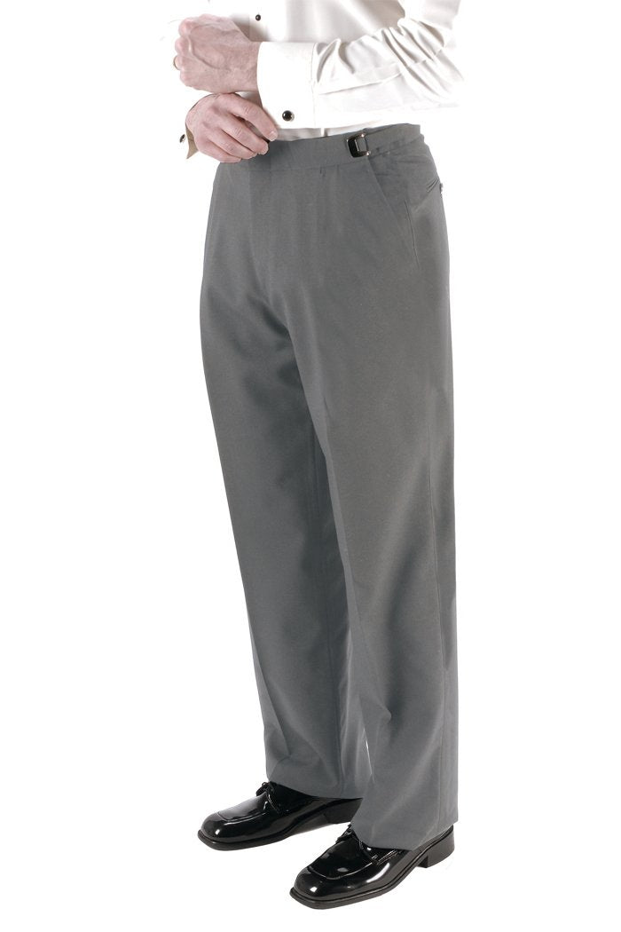 Heather Grey Super 150's Luxury Viscose Blend Suit Pants (No Belt Loops)