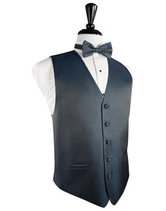 Cardi Haze Blue Herringbone Tuxedo Vest
