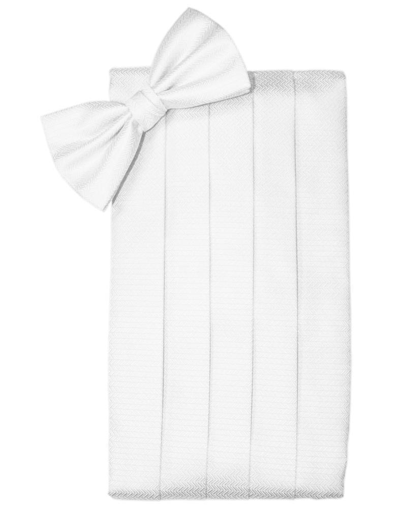 Cardi White Herringbone Kids Cummerbund