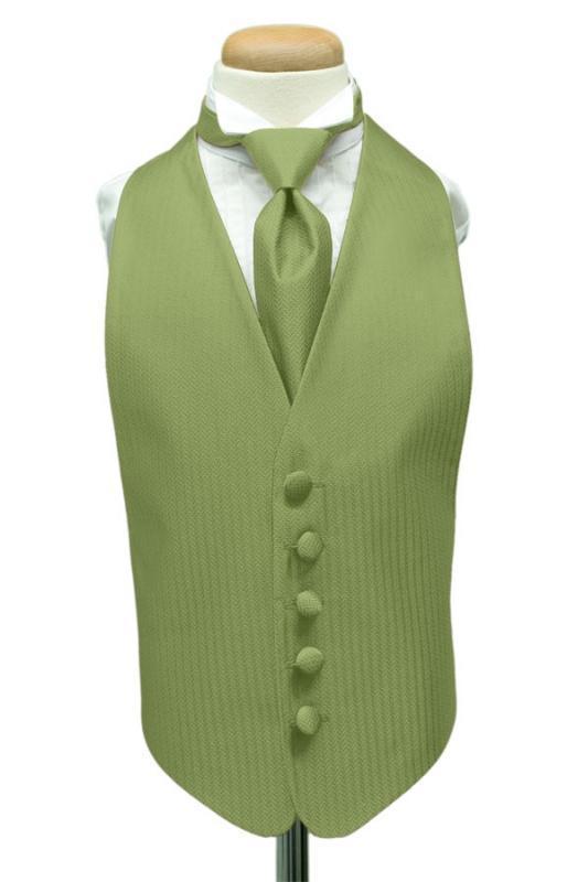 Cardi Mint Herringbone Kids Tuxedo Vest