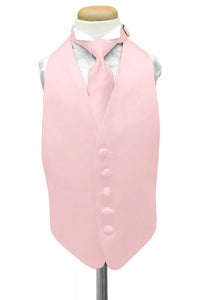 Cardi Pink Luxury Satin Kids Tuxedo Vest