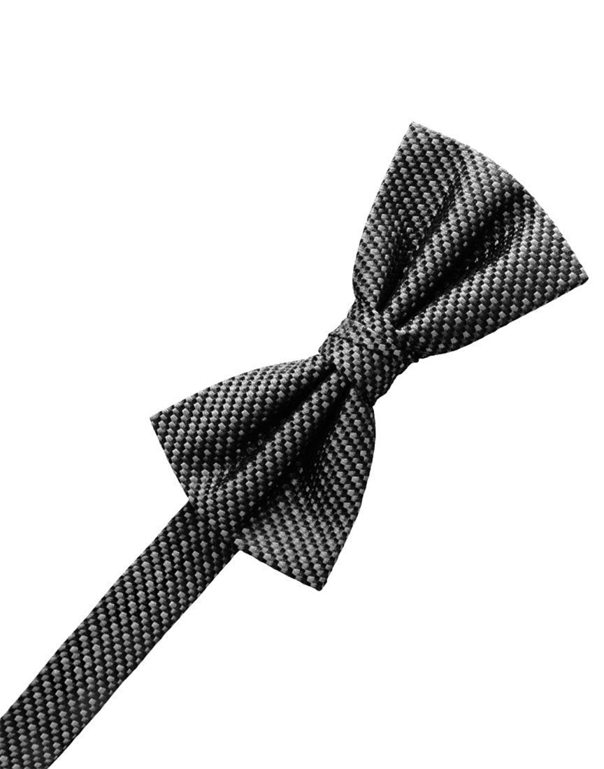 Cristoforo Cardi Pre-Tied Asphalt Silk Weave Bow Tie
