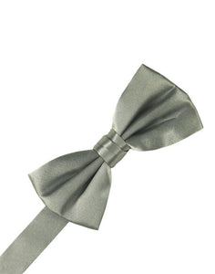 Cristoforo Cardi Pre-Tied Platinum Noble Silk Bow Tie