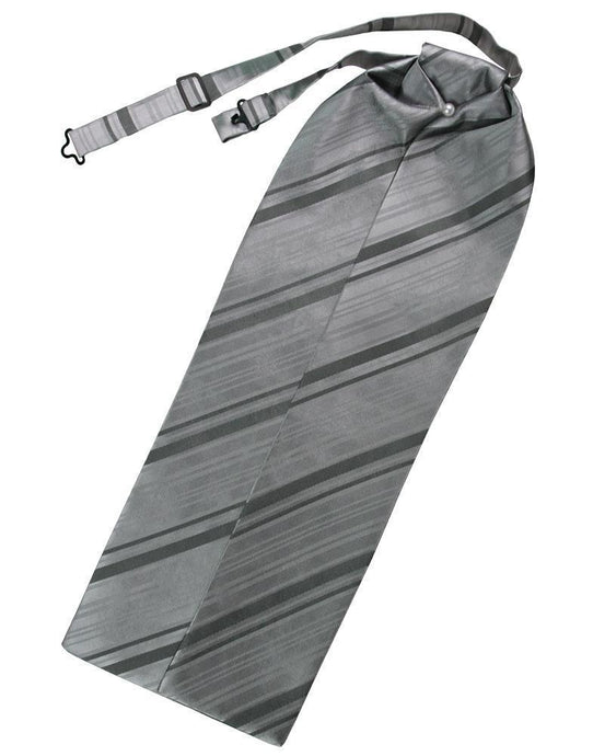 Cardi Silver Striped Satin Ascot