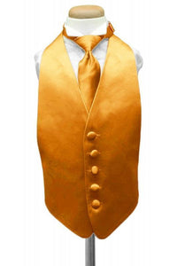 Cardi Tangerine Luxury Satin Kids Tuxedo Vest
