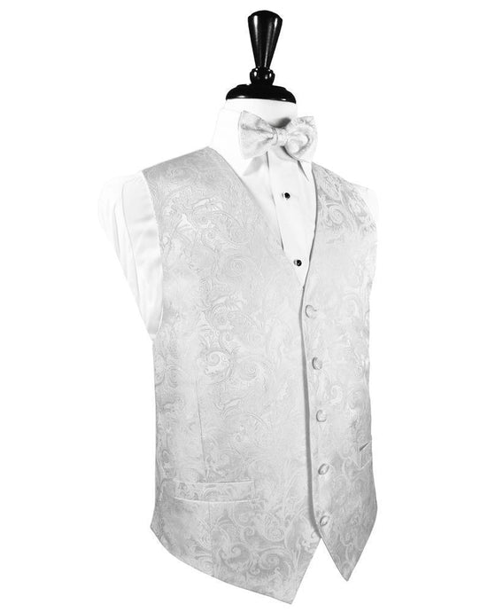 Cristoforo Cardi White Tapestry Silk Tuxedo Vest