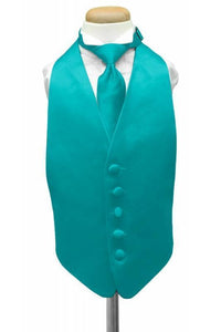 Cardi Turquoise Luxury Satin Kids Tuxedo Vest