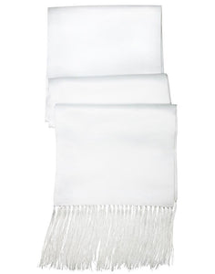 Cardi White Luxury Satin Tuxedo Scarf