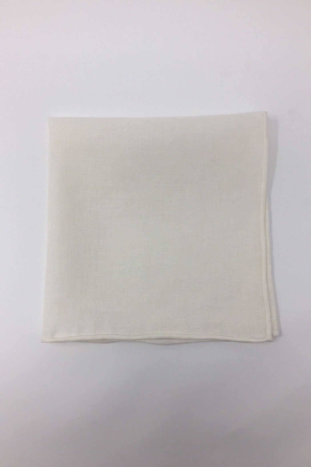 Cristoforo Cardi White Linen Pocket Square