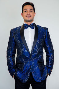 Xander Xiao "Havana" Indigo Tuxedo Jacket